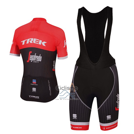 Trek Segafrojoo Ropa Ciclismo Culotte Corto 2017 Mangas Cortas Negro y Rojo